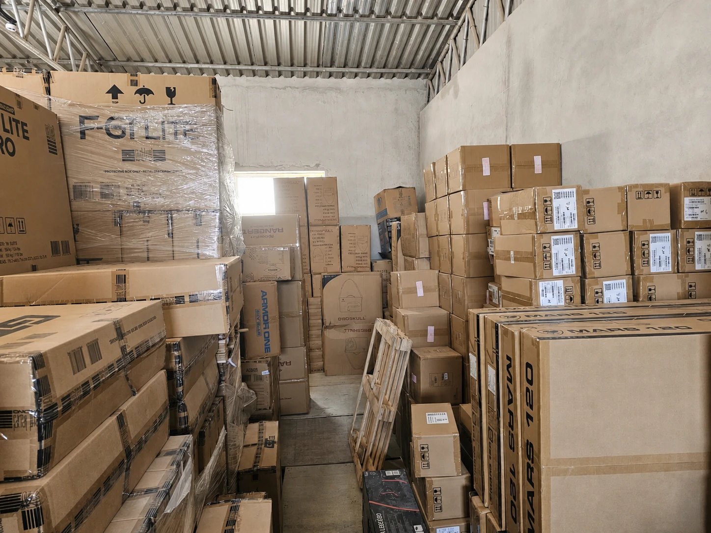Inventory stored inside the MAS Game Trading warehouse