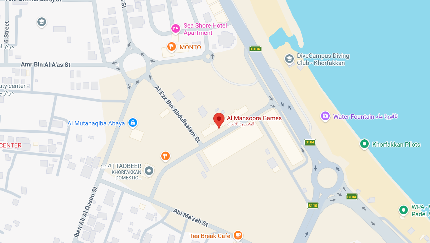 Map location for Mansoora Khor Fakkan