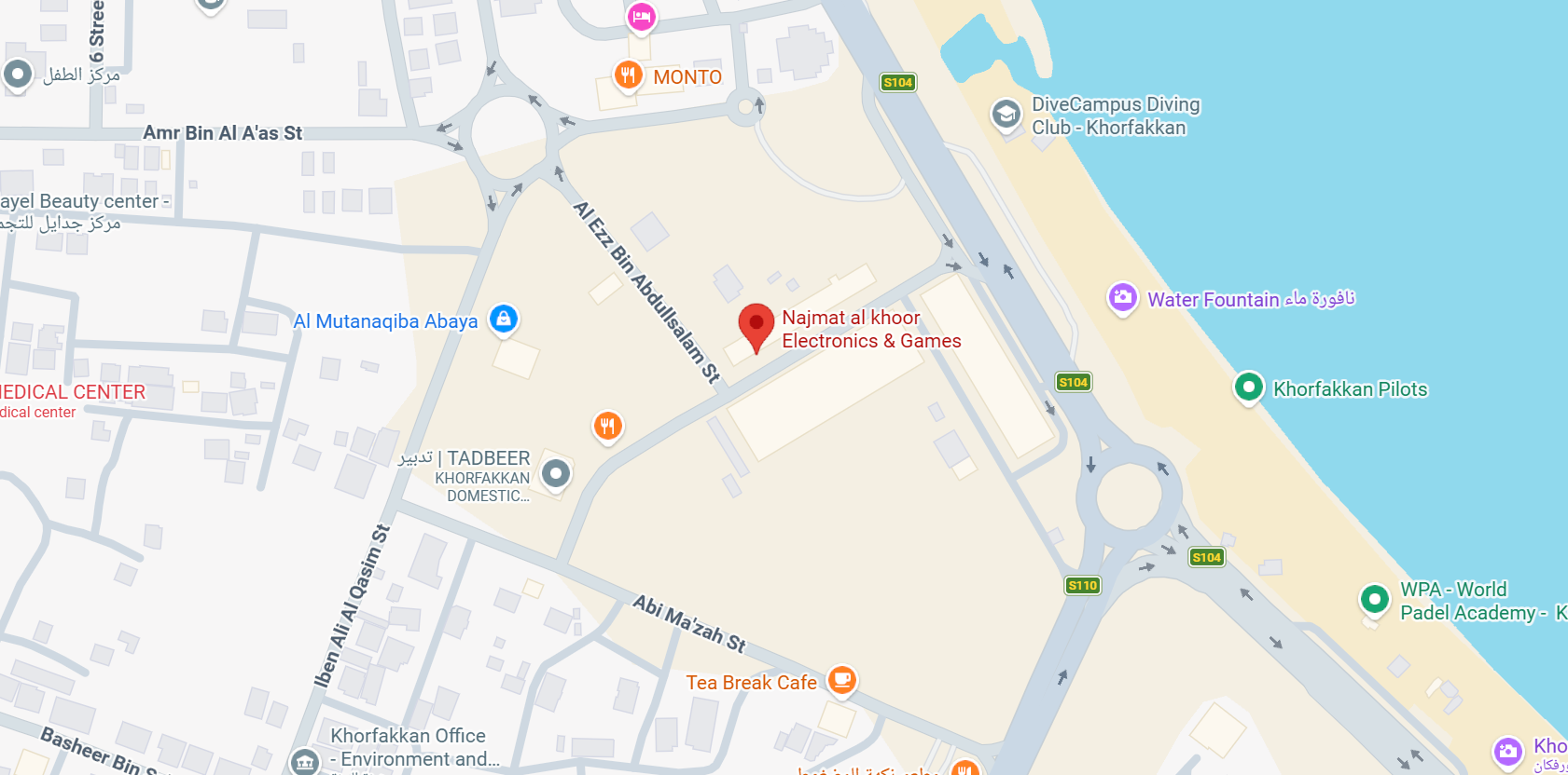 Map location for Najmat Al Khor Khorfakkan