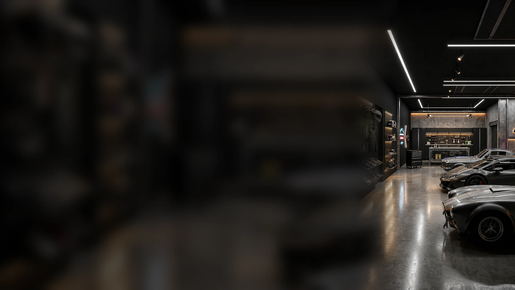 Innovative premium automotive centre with intelligent diagnostics, technicians and client consultation